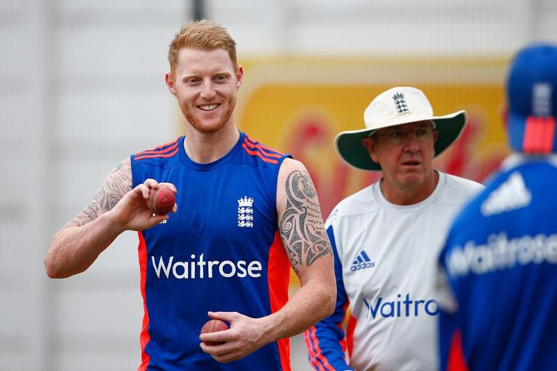 Coach Trevor Bayliss, centre, says he will monitor how the England players, including Ben Stokes, left, fare during IPL 2018. Agencies