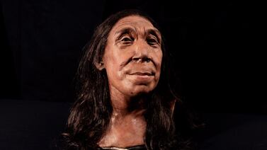 The recreated head of Shanidar Z, made by the Kennis brothers for the Netflix documentary, 'Secrets of the Neanderthals' based on scans of the reconstructed skull. PA