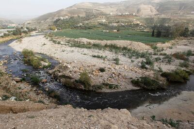 The Jerash stream runs through a plantation before flowing into King Talal Dam near Jerash in March 2014. Reuters