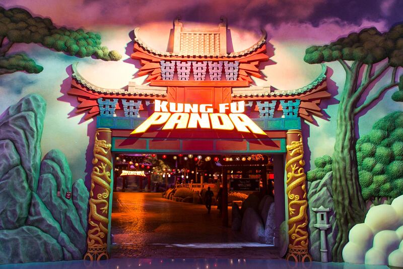 DUBAI, UNITED ARAB EMIRATES - JULY 18: 

Entrance to Kung Fu Panda's theme park.

The National's reporter, Hala Khalaf, took her daughter, Alana, to the new Dreamworks Animation Zone at Motiongate, Dubai Parks & Resorts.

(Photo by Reem Mohammed/The National)

Reporter: Hala Khalaf
Section: AC