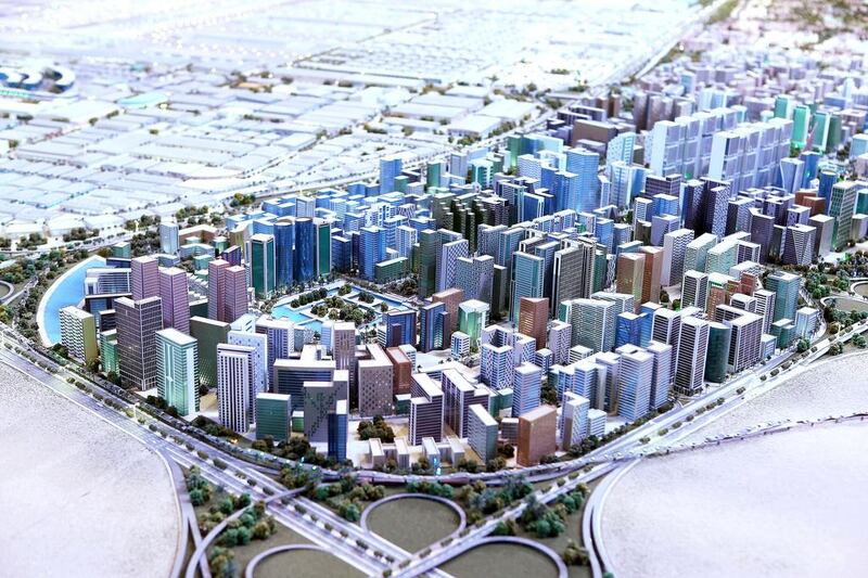 Above, a model of Dubai South development. Pawan Singh / The National