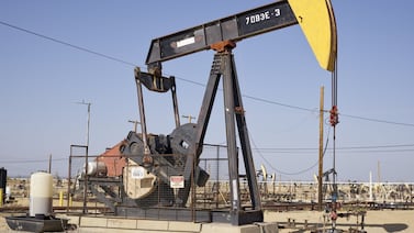 An oilfield at South Belridge in California. West Texas Intermediate, the gauge that tracks US crude, was down 0.25 per cent on the week. Bloomberg