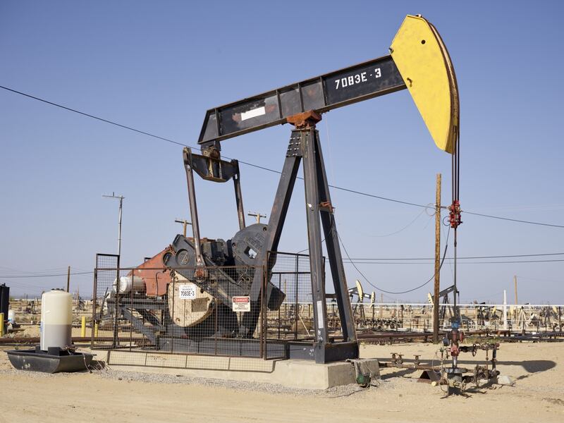 A pump jack at an oilfield in California. Oil prices have remained volatile this year after hitting about $140 a barrel in April. Bloomberg