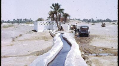 An aflaj in Al Ain in the 1960s. David Riley One time use - permission must be sought from desk or David  -