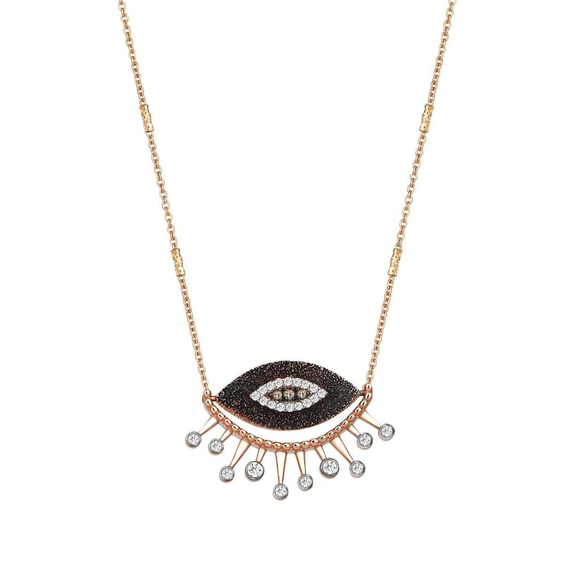 Evil Eye necklace, Dh8,856, Kismet by Milka, Boom & Mellow. Photo: Boom & Mellow