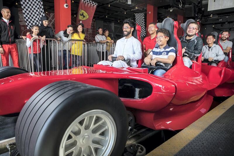 The Rollercoaster Rally at Ferrari World runs from 6pm to midnight on the first day of Eid. Courtesy Ferrari World Abu Dhabi 
