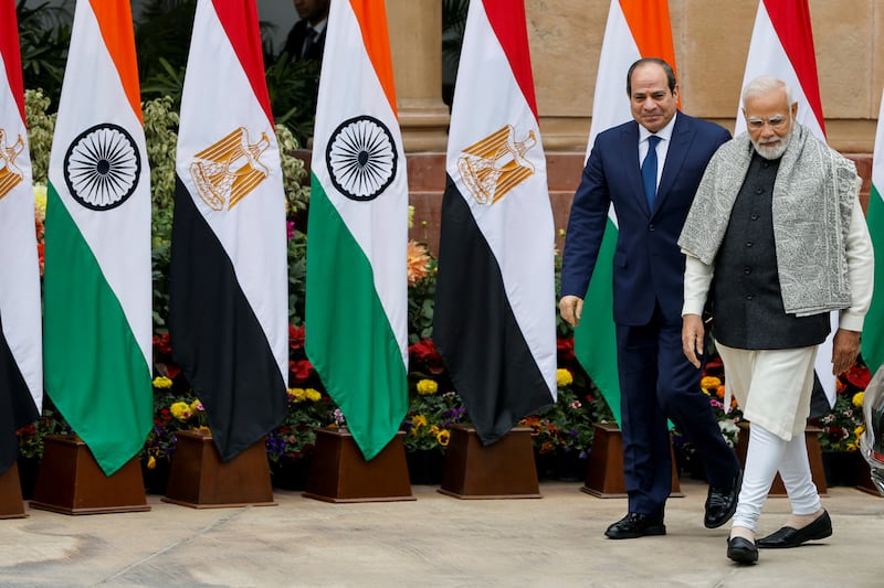 Indian Prime Minister Narendra Modi will travel to Egypt from Washington on Saturday. Reuters