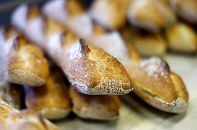 Freshly baked baguettes at a bakery in Nice, France. Reuters