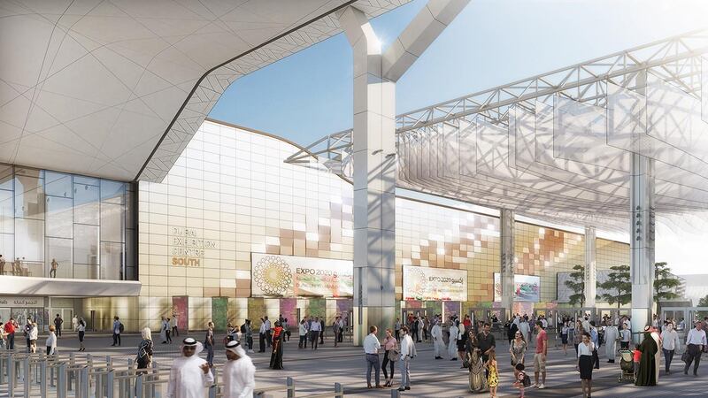 Dubai Exhibition Centre.The 28,000 sqm South Complex is divided into nine halls that can host 300 to 20,000 people, while the 17,000 sqm North Complex has five halls that can accoodate 200 to 11,000 people.