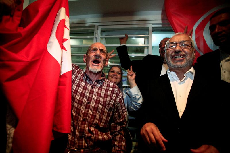 Rached Ghannouchi, right, is accused of referring to Tunisian police as tyrants. Reuters
