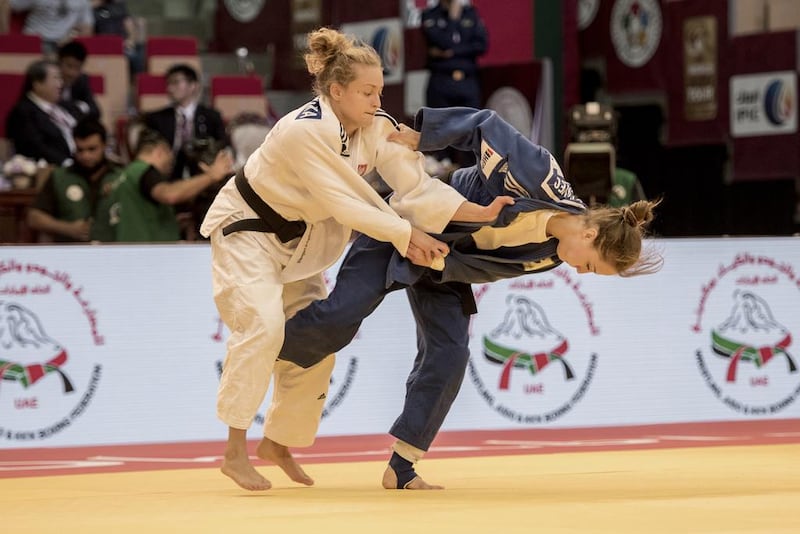 The UAE has embraced judo in recent years and found success in amateur and professional competitions. Judo players pictured at the IJF World Judo Tour’s Grand Slam Abu Dhabi. Vidhyaa for The National