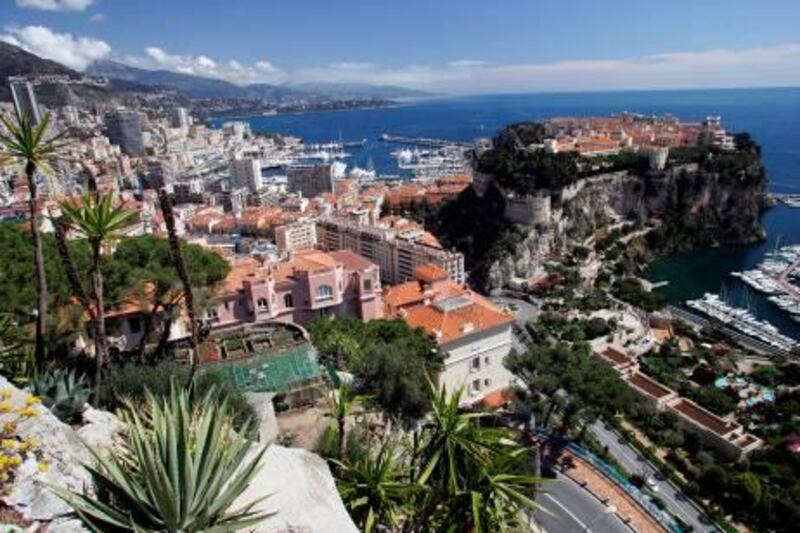 A general view of Monaco taken from the exotic garden, 09 april 2005. Prince Rainier died at age 81 after 55 years on the throne of the Mediterranean principalty. The funeral will take place on April 15.         AFP PHOTO GERARD JULIEN
