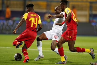 Mickael Pote scored both of Benin's goals in the 2-2 draw against Ghana at the Africa Cup of Nations. Reuters