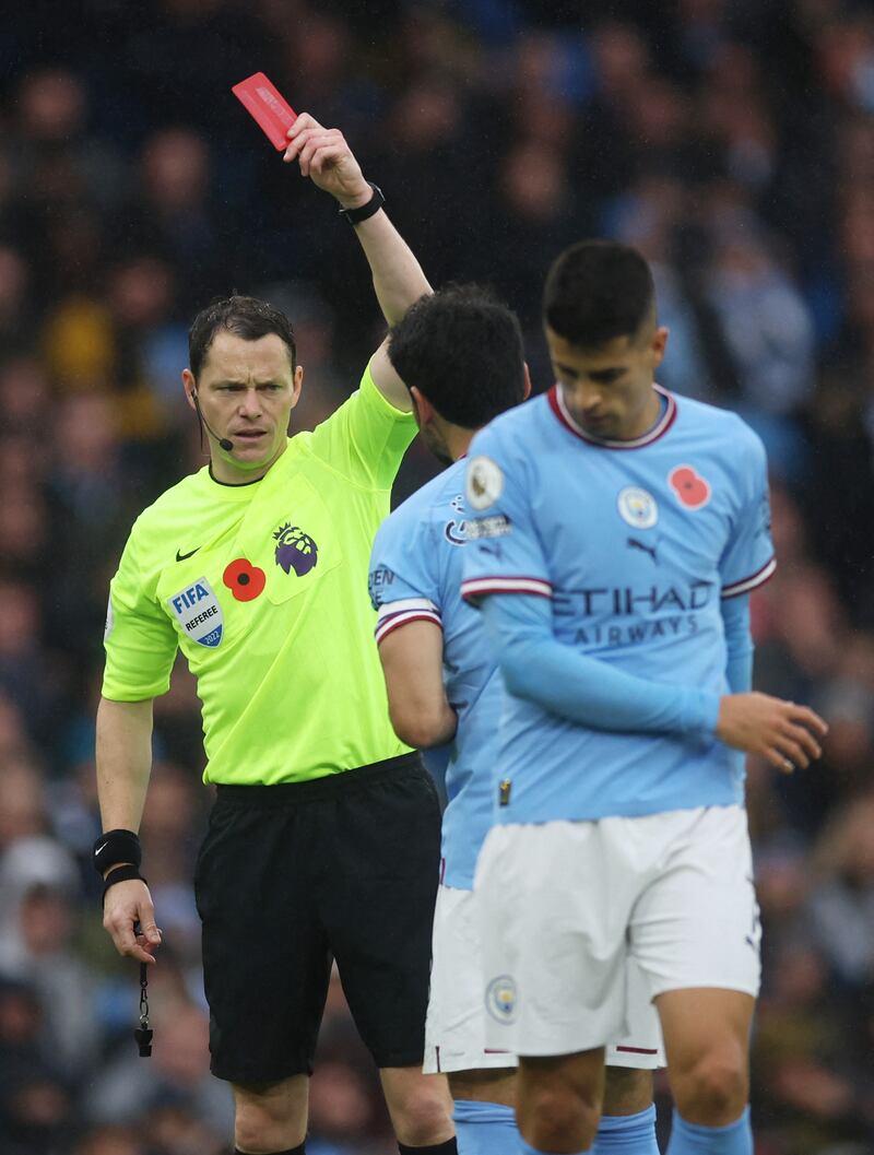 Joao Cancelo 4 – Sent off in the 26th minute after bringing down Harry Wilson as the last man. Action Images