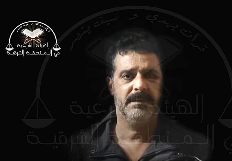 Screen grab of Colonel Ahmed Nehmeh, the Free Syrian Army leader, who was captured by the Jabhat Al Nusra and is now at the centre of the discord between rebel forces in the south. Handout photo