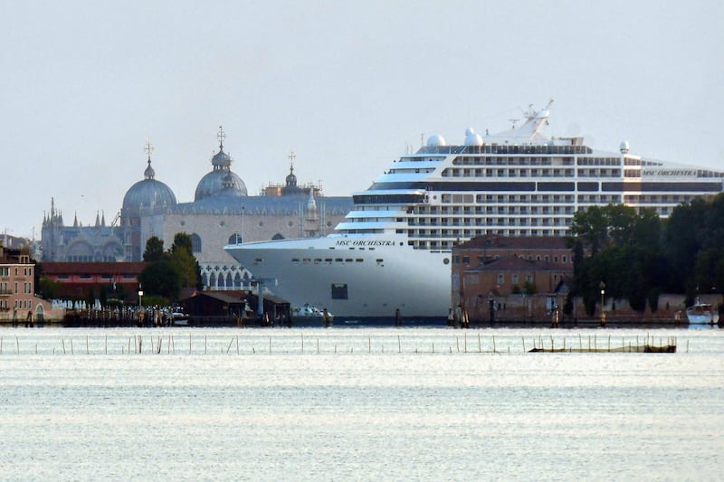 Critics say the giant tourist vessels are an eyesore and potential safety hazard, passing exceptionally close to Venice's historic buildings, as well as a threat to the fragile ecosystem of its lagoon. AFP