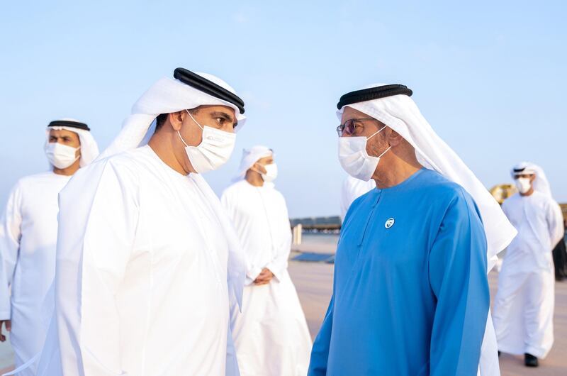 *** GENERAL CAPTION ***
ABU DHABI, UNITED ARAB EMIRATES -January 06, 2021: HH Sheikh Theyab bin Mohamed bin Zayed Al Nahyan, Chairman of the Department of Transport, and Abu Dhabi Executive Council Member

( Rashed Al Mansoori / Ministry of Presidential Affairs )
---