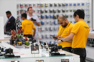 DUBAI, UNITED ARAB EMIRATES, 17  JUNE 2015.General STOCK images of the newly re-launched Sharaf DG store in Times Square mall on Sheikh Zayed Road. Electronics and technology retail supplier. (Photo: Antonie Robertson/The National) Journalist: Andy Scott. Section: National. *** Local Caption ***  AR_1706_Sharaf_DG-11.JPG