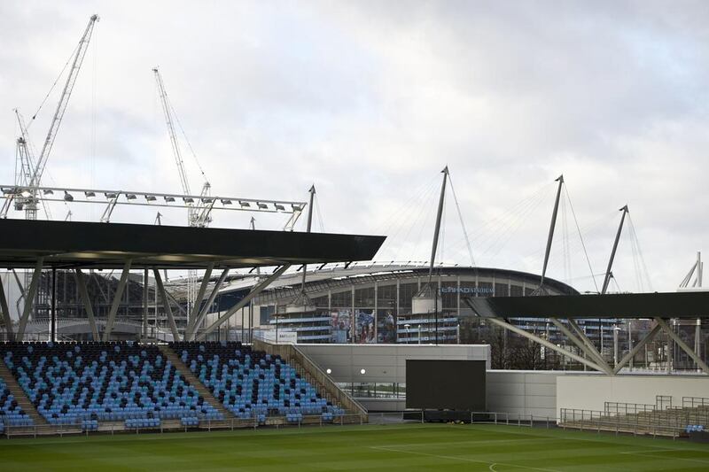 A look at the Etihad Stadium from the City Football Academy. AFP
