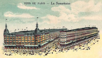 An early drawing of the La Samaritaine department store in Paris. Courtesy La Samaritaine