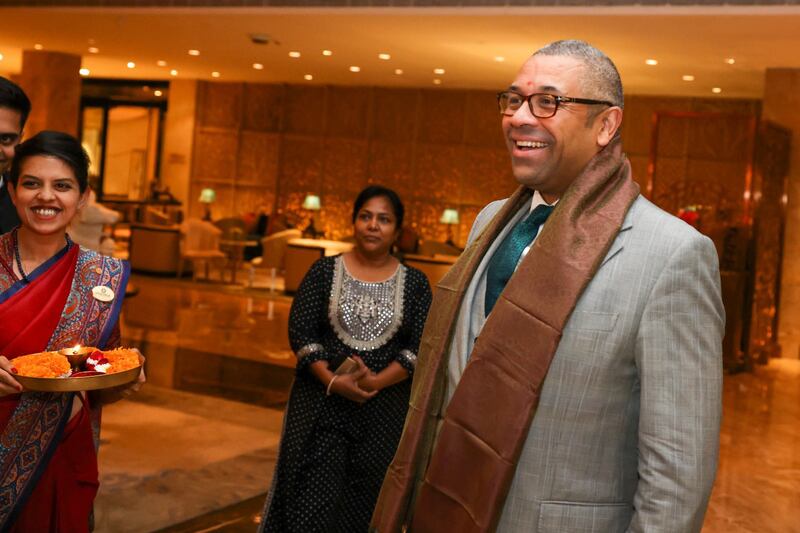 British Foreign Secretary James Cleverly after arriving in India. Photo: James Cleverly / Twitter