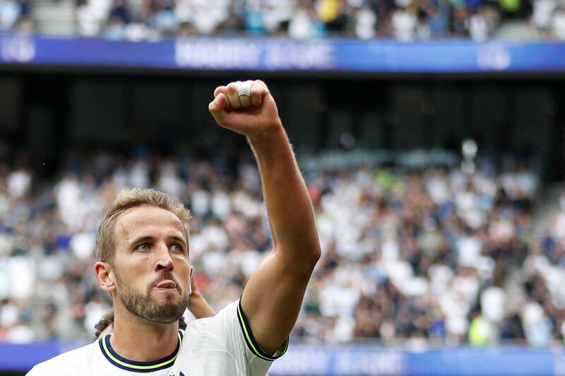 Harry Kane after his goal against Wolves. AFP