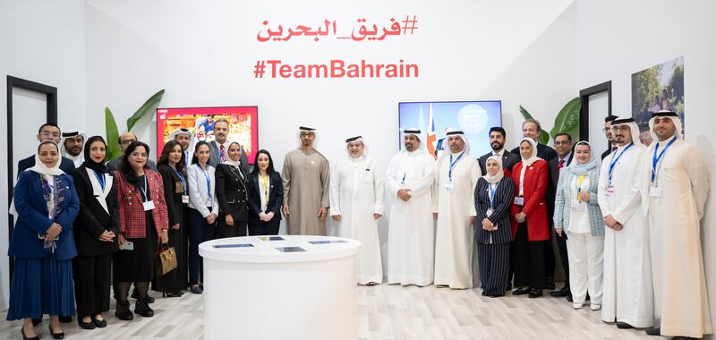 Sheikh Mohamed with Bahrain's Crown Prince Salman bin Hamad and other dignitaries. Photo: UAE Presidential Court 