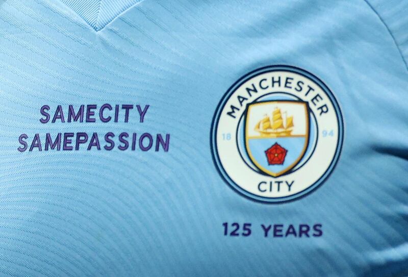 A message on the shirt of Manchester City players' shirts. Reuters