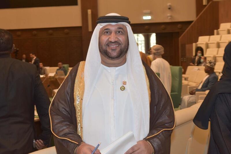 Members of the Arab Parliament voted for UAE’s Mohammed Ahmed Al Yamahi, Member of the Emirati Parliamentary Division at the Arab Parliament. Courtesy: Wam