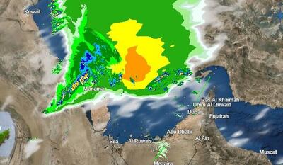 This forecast chart from the government's NCM weather centre shows a storm off the coast of the emirate. Courtesy: NCM
