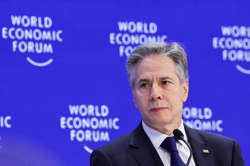 US Secretary of State Antony Blinken attends the 54th annual meeting of the World Economic Forum in Davos, Switzerland, January 17, 2024. Reuters