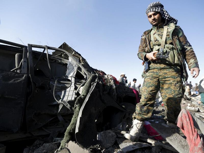 A Houthi fighter near the Sanaa airport. Khaled Abdullah / Reuters