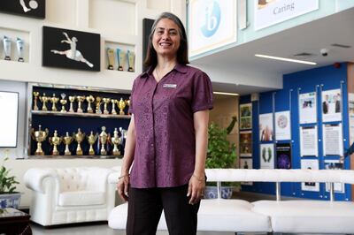 DUBAI ,  UNITED ARAB EMIRATES , JUNE 11 – 2019 :- Nargish Khambatta, Principal of GEMS Modern at the GEMS Modern Academy in Dubai. ( Pawan Singh / The National ) For News. Story by Anam