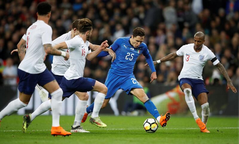 Soccer Football - International Friendly - England vs Italy - Wembley Stadium, London, Britain - March 27, 2018   Italy's Federico Chiesa in action              Action Images via Reuters/Carl Recine