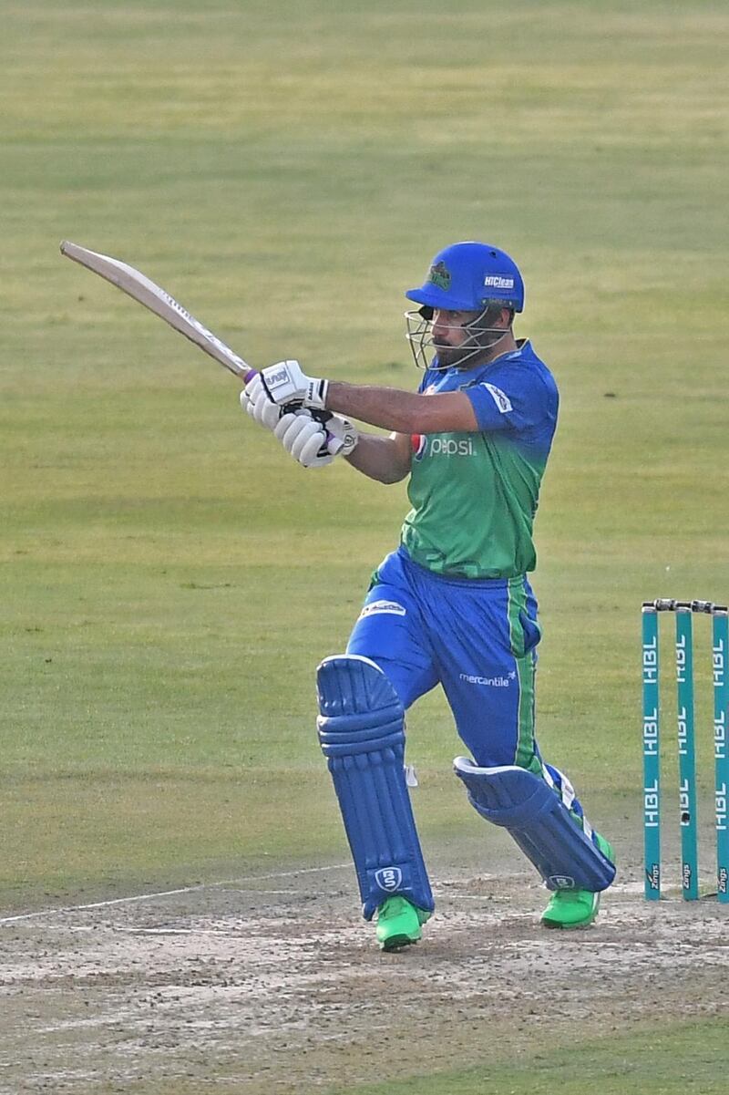 Multan Sultans' Khushdil Shah scored a quick 42.  Courtesy PCB