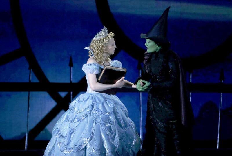 Actors Jennie Barber, left, and Christine Dwyer perform a scene from Wicked. Carlo Allegri / Reuters