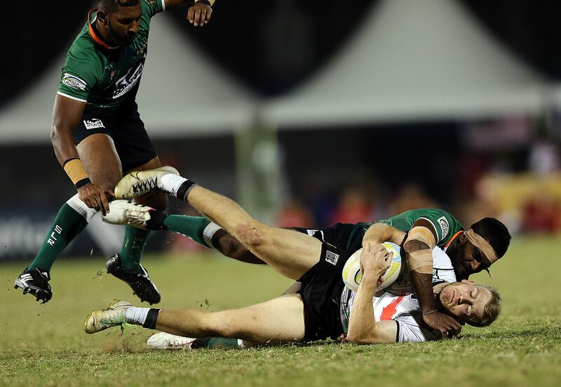 UAE and Sri Lanka in action during the Dialog Asia Rugby Sevens Series at Rugby Park in Dubai Sports City.