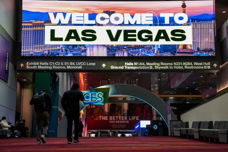 Attendees make their way through the venue of the Consumer Electronics Show, which starts on January 5 and runs for three days, in Las Vegas, Nevada. AP