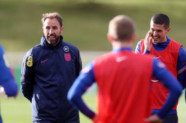Soccer Football - World Cup - UEFA Qualifiers - England Training - Burton upon Trent, Britain - October 5, 2021  England manager Gareth Southgate during training  Action Images via Reuters / Carl Recine