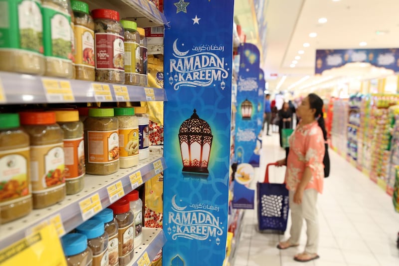 Abu Dhabi, United Arab Emirates - May 05, 2019: People shopping for Ramadan. Sunday the 5th of May 2019. Al Wahda Mall, Abu Dhabi. Chris Whiteoak / The National