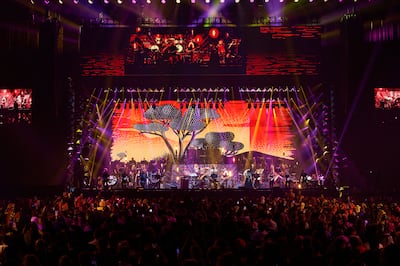 Hans Zimmer performing The Lion King during his 2023 show in Dubai. Photo: EVI