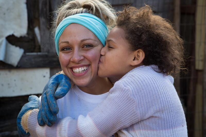 Geraldine Hafez an Egyptian ex students from American University of Sharjah for a Nadeem Hanif story on a group of volunteers from the UAE who went to a favela in Sao Paulo to help build new houses for local families, it's a project run by Monyati Initiatives, a not-for-profit social development organisation that is based in the UAE.(Photo courtesy-Amelia Johnson) *** Local Caption ***  0E1A2782.jpeg