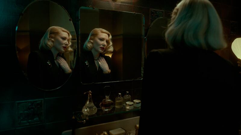 Cate Blanchett in a scene from 'Nightmare Alley', which is up for four awards. Searchlight Pictures via AP