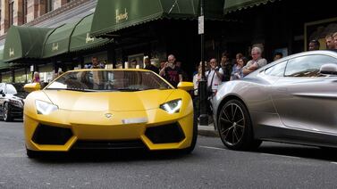 Lamborghinis top the list for supercars whose owners were fined in London's noise crackdown. Getty Images