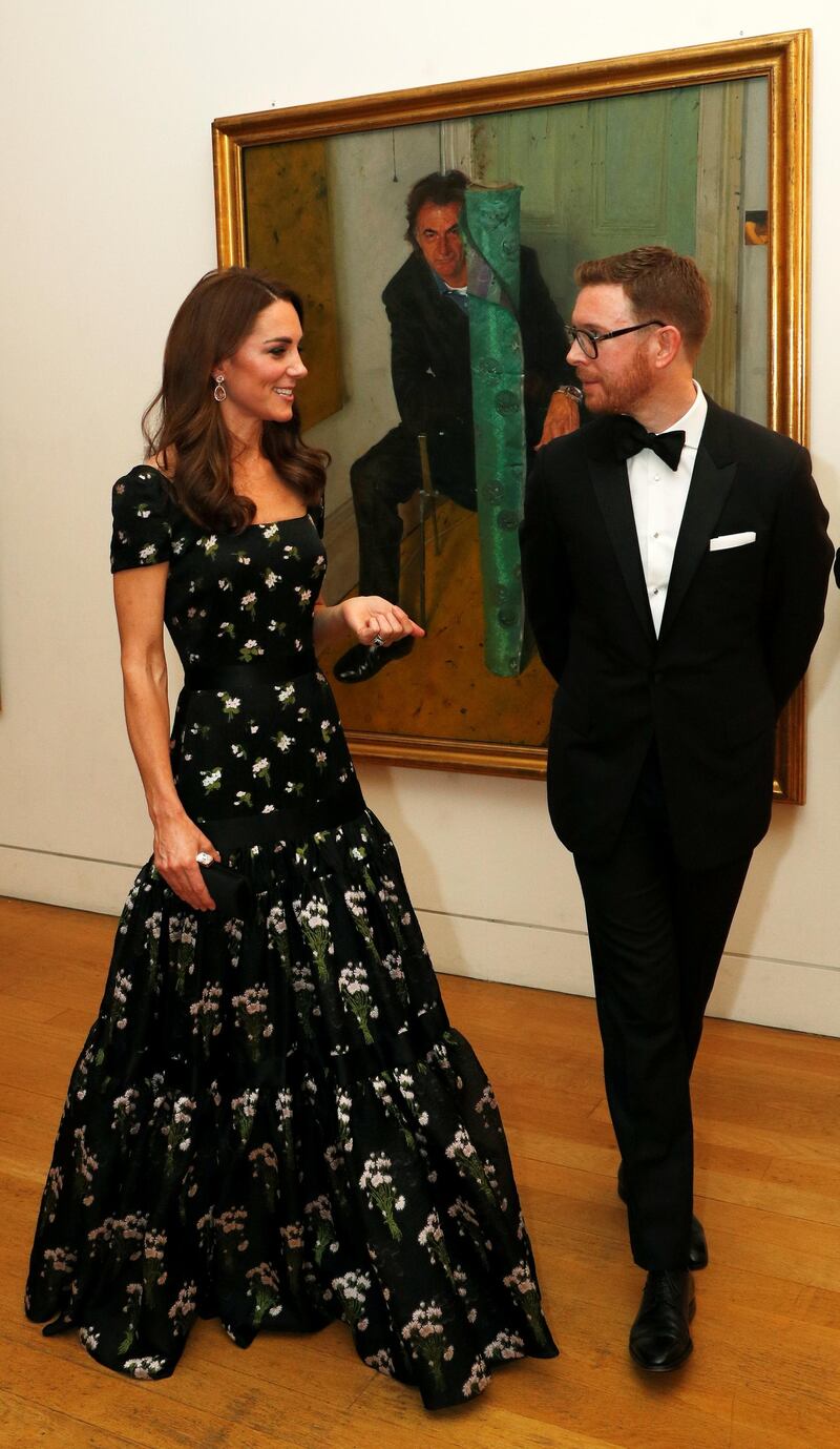 Catherine, Duchess of Cambridge speaks with Dr Nicholas Cullinan, director of the National Portrait Gallery during the 2019 Portrait Gala. Reuters