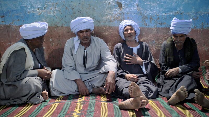 Egyptian singers feature in a video installation based on Amar’s music collection of endangered Arabic musical traditions. Photo: Amar / Mucem Fondation; Fadi Yeni Turk