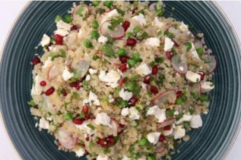 Quinoa salad with pomegranate and feta cheese. Pawan Singh / The National