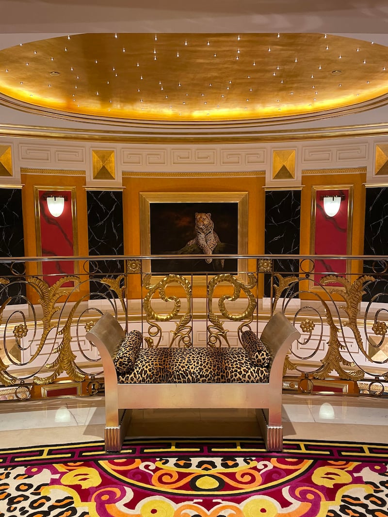 The ceiling of the Royal Suite in the Burj Al Arab is 24K gold plated. Janice Rodrigues / The National