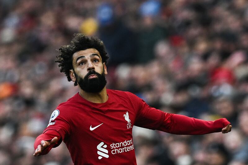 Liverpool striker Mohamed Salah in action in the 0-0 Premier League draw against Chelsea at Anfield on January 21, 2023. AFP