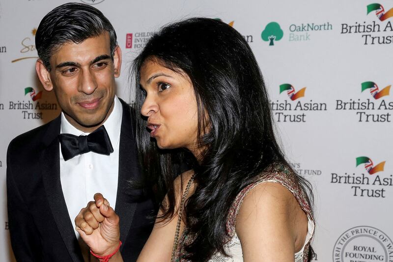 Prime Minsiter Rishi Sunak and his wife Akshata Murty. Reuters